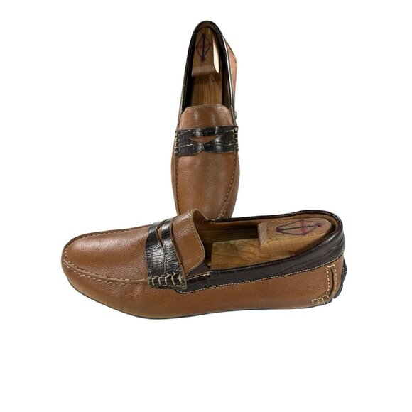 Johnston & Murphy Mens Size 12 M Brown Casual Slip On Driving Loafers NICE - Picture 1 of 8